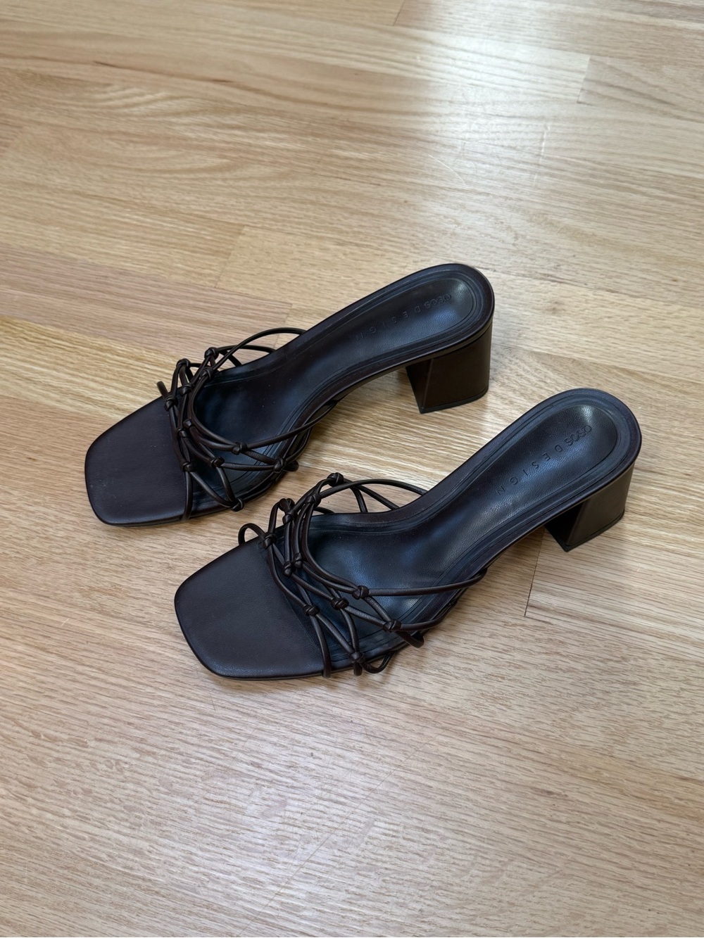 ASOS Black Knotted Strap Block Heel Sandals